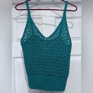 J. Crew Teal Open-Knit Sweater